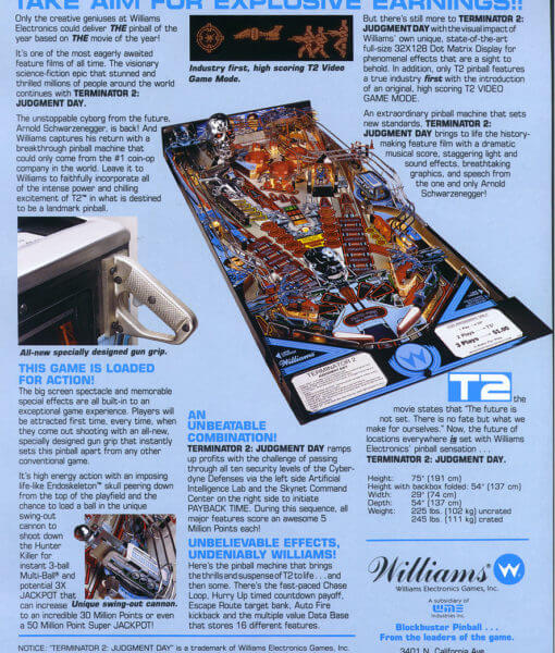 Terminator 2 Pinball Machine by Williams - The Pinball Gameroom